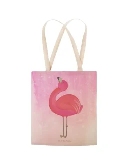 Stofftragetasche Flamingo Stolz ohne Spruch in Aquarell Pink