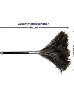 Straußenfederstaubwedel in Schwarz - (H)81 x Ø 20 cm
