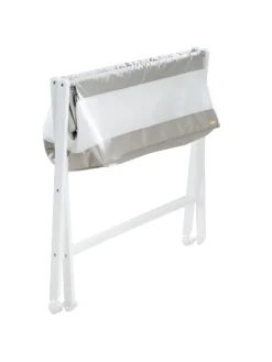 Stubenbett klappbar mit Rollen & Matratze, Canvas, 90 x 40 cm - Weiß-Grau