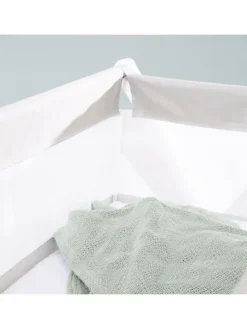 Stubenbett klappbar mit Rollen & Matratze, Canvas, 90 x 40 cm - Weiß-Grau