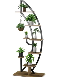 6-stufiger Pflanzenständer in Braun