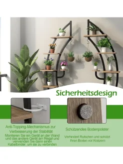 6-stufiger Pflanzenständer in Braun