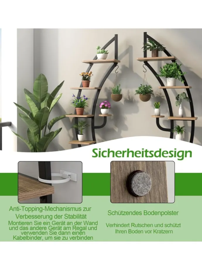 6-stufiger Pflanzenständer in Braun