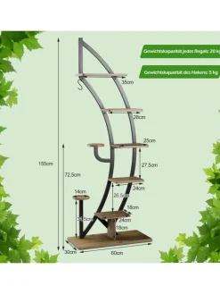 6-stufiger Pflanzenständer in Braun
