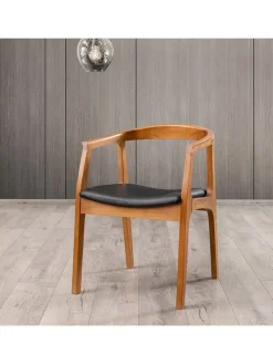 Stuhl "Albero" in Hellbraun/ Schwarz - (B)50 x (H)70 x (T)53 cm