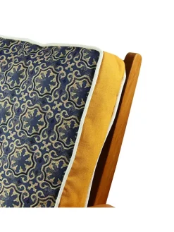Stuhlkissen in Dunkelblau/ Gold