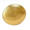Tablett Dekotablett Serviertablett rund gehämmert D: 28cm in gold