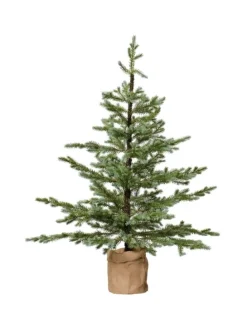 Tannenbaum künstlich mit Jutesack in grün