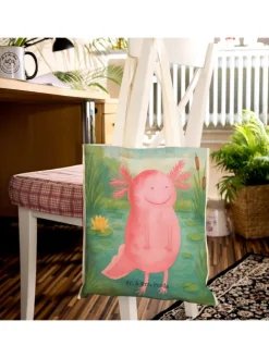 Tasche Axolotl Glücklich Design ohne Spruch in Weiß
