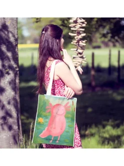 Tasche Axolotl Glücklich Design ohne Spruch in Weiß
