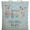 Tasche Koala Familie zwei mit Spruch in Blau Pastell
