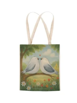 Tasche Turteltauben Liebe Design ohne Spruch in Weiß