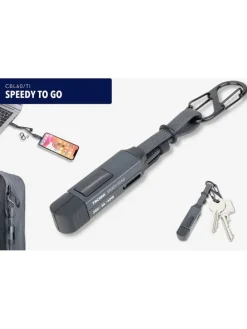 Taschenanhänger-Ladekabel ''Speedy'' in Schwarz - (L)13 cm