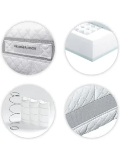 Taschenfederkernmatratze Hamburg in Weiß, Härtegrad 2