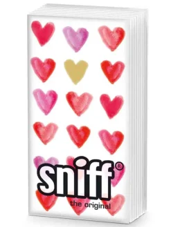 Taschentücher "Aquarell Hearts" in Weiß/ Rot