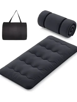 Tatami-Matte Bodenmatratze 90 x 200 cm in Schwarz