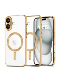 Tech Protect Hülle Gold mit Magnetring iPhone 16 in Gelb