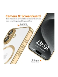 Tech Protect Hülle Gold mit Magnetring iPhone 16 in Gelb