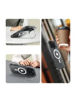 TechProtect MagStand magnetisch Hülle iPhone 16 Pro transparent in Transparent