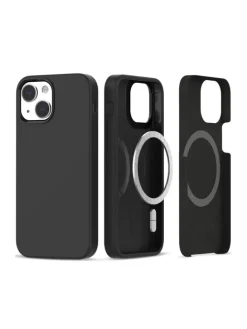 TechProtect Silikon magnetisch Hülle iPhone 13 / 14 Schwarz in Schwarz