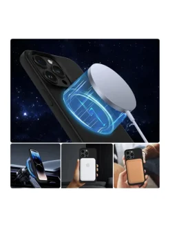 TechProtect Silikon magnetisch Hülle iPhone 13 / 14 Schwarz in Schwarz