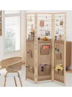 3-teilig Raumteiler 120 × 170 cm in Hellbraun