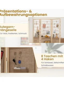 3-teilig Raumteiler 120 × 170 cm in Hellbraun