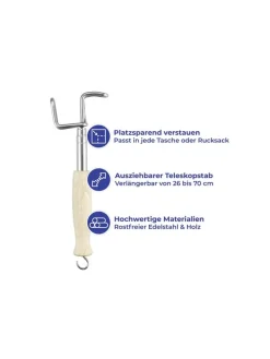 Teleskop-Anziehhilfe in Beige/ Silber - (L)70 cm