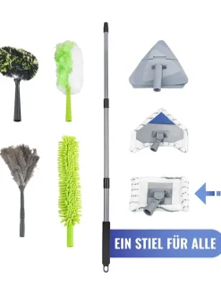 Teleskop-Fliesenwischer in Schwarz/ Silber