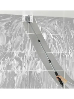 Teleskop-Fliesenwischer in Schwarz/ Silber