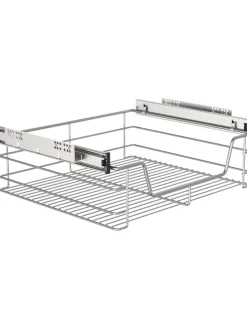 Teleskopschublade in Chrom - (B)50 x (H)15 x (T)45 cm