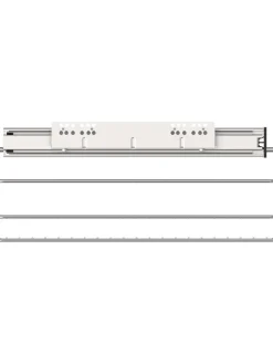 Teleskopschublade in Chrom - (B)45 x (H)14 x (T)41 cm