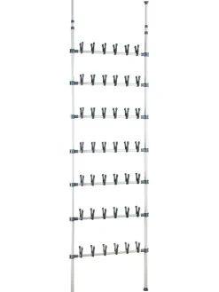 Teleskop-Schuhregal "Atlas" in Weiß/ Grau - (B)68,5 x (H)300 x (T)8,5 cm