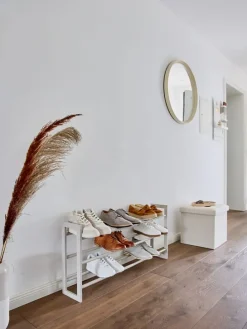 Teleskop-Schuhregal in Creme