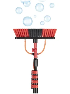 Teleskop-Wasserbürste in Schwarz/ Rot - (H)460 cm