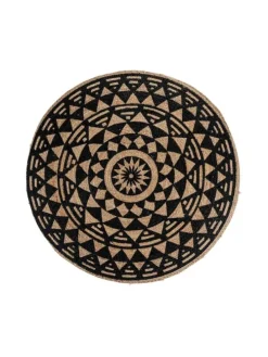 Teppich BOMBAY Jute Rund Schwarz / Natur 120 cm