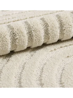 Teppich Hochflor Skandi-Boho Muster Polypropylen Wohnzimmer in Creme