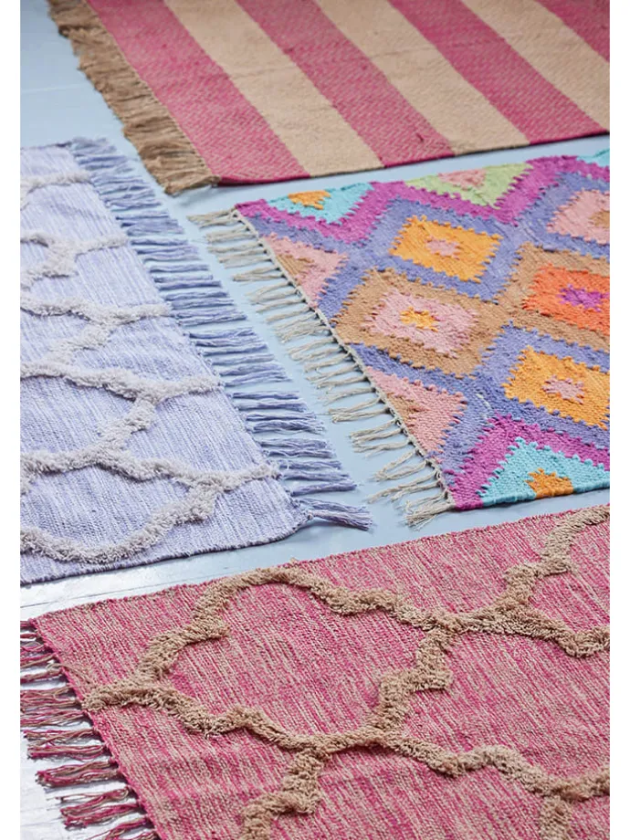 Teppich in Creme/ Lila - (L)150 x (B)90 cm