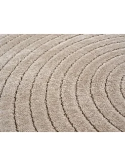 Teppich In-/Outdoor Kurzflor Skandi 3D-Design Polypropylen Balkon in Beige