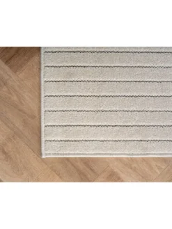 Teppich In-/Outdoor Kurzflor Skandi 3D-Design Polypropylen Balkon in Creme