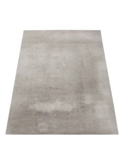 Teppich Kurzflor waschbar Unifarben Wohnzimmer in Grau