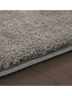 Teppich Kurzflor waschbar Unifarben Wohnzimmer in Grau