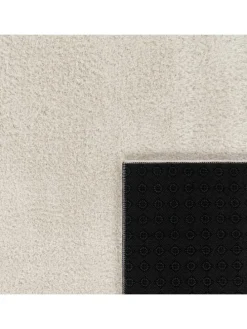 Teppich Kurzflor waschbar Unifarben Wohnzimmer in Creme