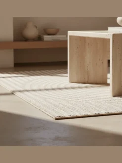 Teppich Outdoor Flachgewebe Boho Muster Polypropylen Balkon in Beige