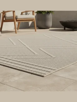 Teppich Outdoor Flachgewebe Boho-Muster Polypropylen Küche in Beige