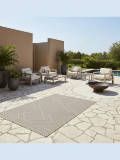 Teppich Outdoor Flachgewebe Boho-Muster Polypropylen Küche in Beige