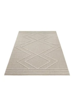 Teppich Outdoor Flachgewebe Boho-Muster Polypropylen Küche in Beige