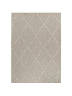 Teppich Outdoor Flachgewebe Boho-Muster Polypropylen Terrasse in Beige