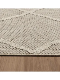 Teppich Outdoor Flachgewebe Boho-Muster Polypropylen Terrasse in Beige