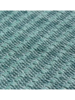 Teppich Outdoor Flachgewebe Uni-Farbe Polypropylen Balkon in Blau